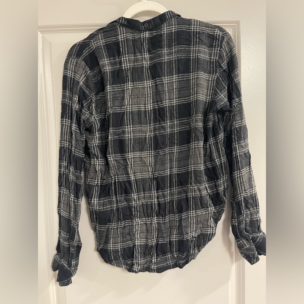 Cloth & Stone Charcoal and White Checkered Shirt - Picture 4 of 4